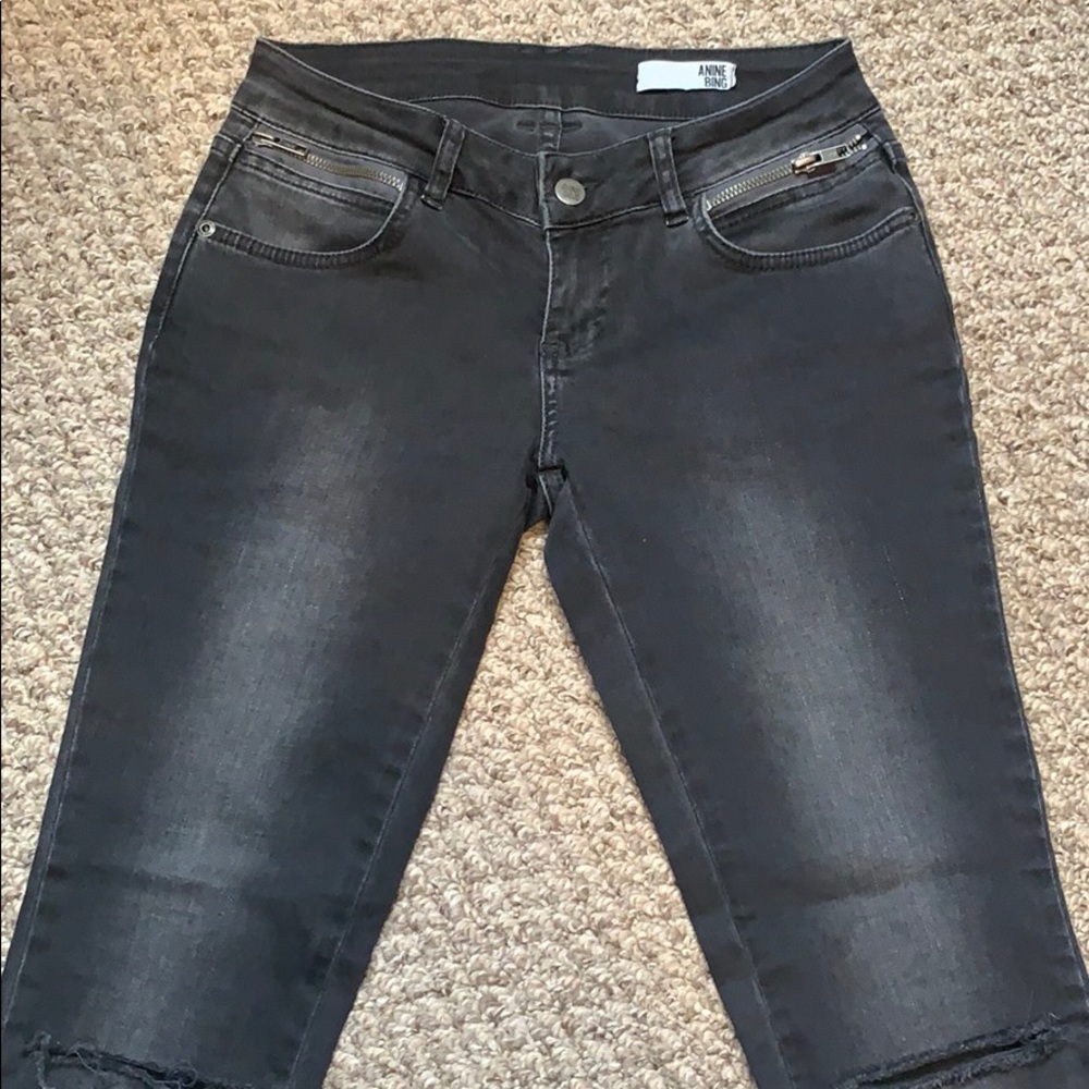 ANINE BING washed black *grey* jeans